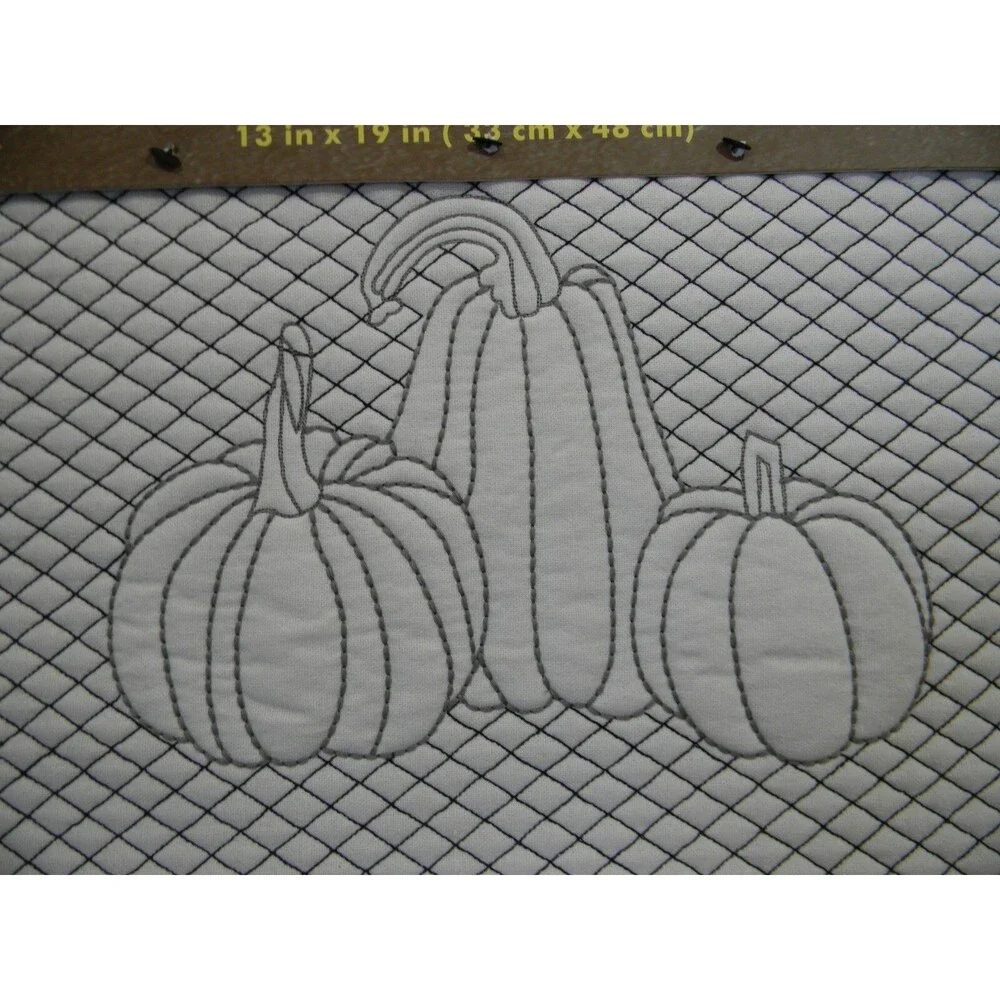 Harvest Home Set of 4 Pumpkin Placemats Fall Black White Neutral NEW